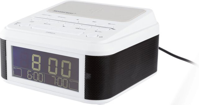 SILVERCREST Uhrenradio mit Qi-Ladung und 2x4W Lautsprechern in Weiß - Bild 1
