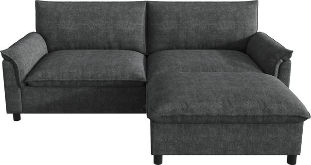 Modulares Cloud-Ecksofa von aosom.de in Dunkelgrau, modernes L-Shape Sofa mit abnehmbaren Bezügen - Bild 1