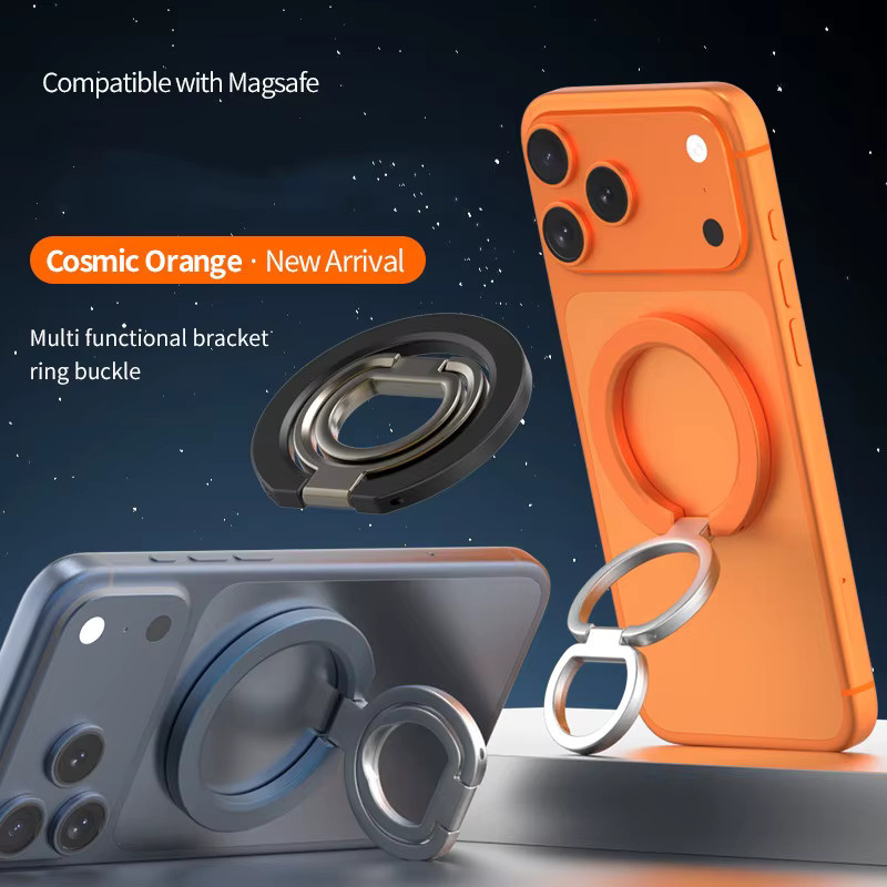 WSSHE Magnetische Kreisförmige Handyhalterung in Silber, 360 Grad drehbar und faltbar, kompatibel mit iPhone und Android - Bild 2