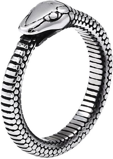 Rui Di Ouroboros Ring, Edelstahl, Weiß, Unisex, Vintage - Bild 1