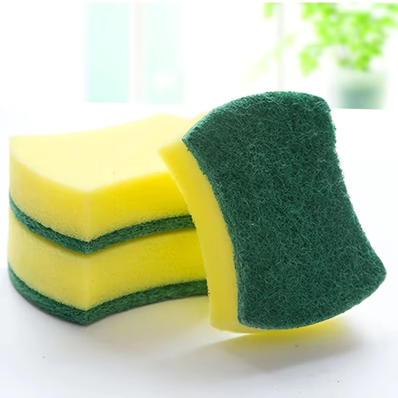 6/12er-Pack Küchenschwammschrubber gelb, kratzfeste Scheuerschwämme für das Geschirrspülen und die Haushaltsreinigung - Bild 2