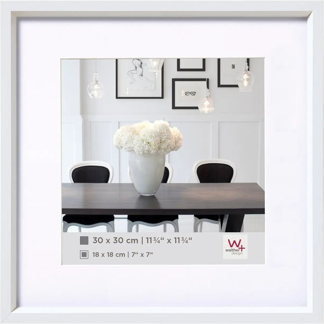 Walther Design Steel Style Kunststoff Bilderrahmen Weiss, B/H: 40 x 40 cm - Bild 1