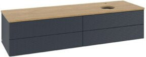 V&B Waschtischunterschrank Antao mit Frontstruktur in Eiche Honig lackiert B: 160 cm, T: 50 cm - Bild 1