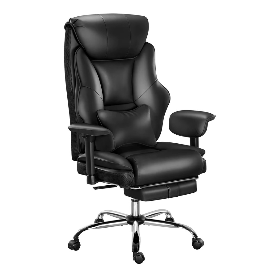 WOLTU Drehbarer ergonomischer Bürostuhl aus Kunstleder mit Kopfstütze und Armlehnen, höhenverstellbarer Chefsessel in Schwarz oder Braun - Bild 5