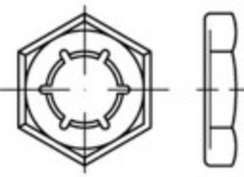 TOOLCRAFT Sicherungsmuttern M16 DIN 7967 aus Federstahl, galvanisch verzinkt, Silber, 100 Stück - Bild 1