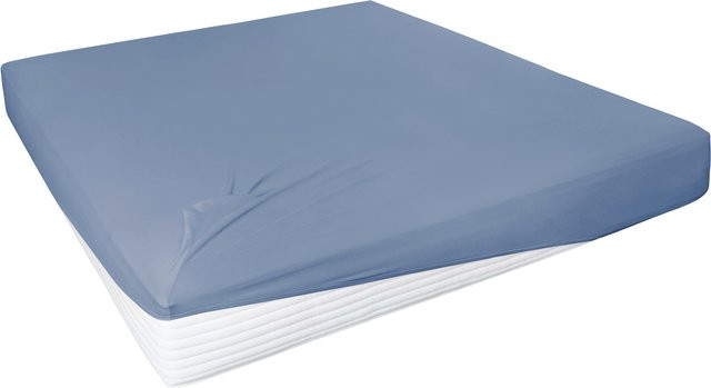 H.G. Hahn Spannbetttuch Prinz aus Feinjersey und Elastan in Blau, B/T: 150 x 200 cm - Bild 1
