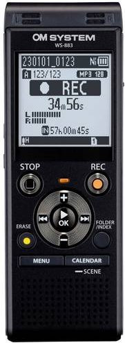 OM System WS-883 Digitales Diktiergerät in Schwarz - Bild 1