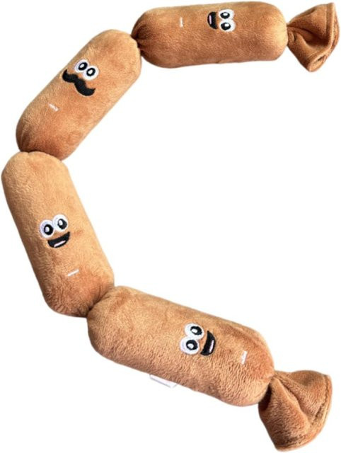 Linyi toy Cartoon Plüsch Wurst, Quietschendes Hundespielzeug, beige - Bild 1