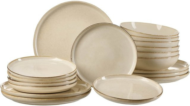 Ritzenhoff & Breker Teller-Set Olivia aus Keramik, 18er Set, Sand/Braun/Beige - Bild 1
