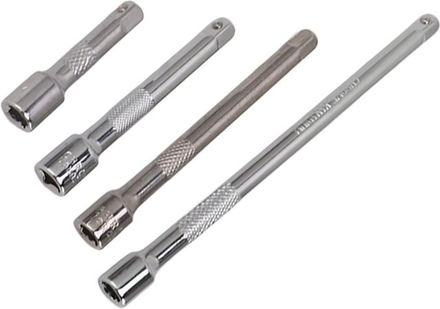 mfySpace 4-teiliges Stecknuss-Verlängerungsstangen-Set aus Chrom-Vanadium, 1/4 Zoll Antrieb, Grau/Silber, Längen: 50 mm, 75 mm, 100 mm, 150 mm - Bild 1