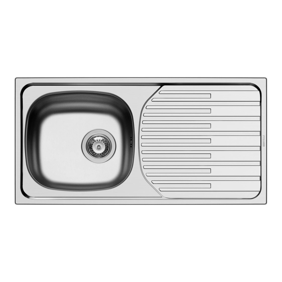 Pyramis Einbauspüle ET 33 Fork aus Edelstahl in Silber, B/T: 86 x 43,5 cm - Bild 2