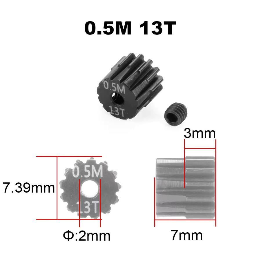 PYFORE M0.5 Motor Getriebe Ritzel 2mm Blende 13T - 27T, Zubehör - Bild 2