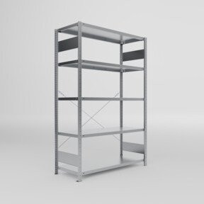 Meta Fachbodenregal S3 CLIP verzinkt mit 5 Fachböden, B/T/H: 200 x 130 x 50 cm, 230 kg Fachlast - Bild 1