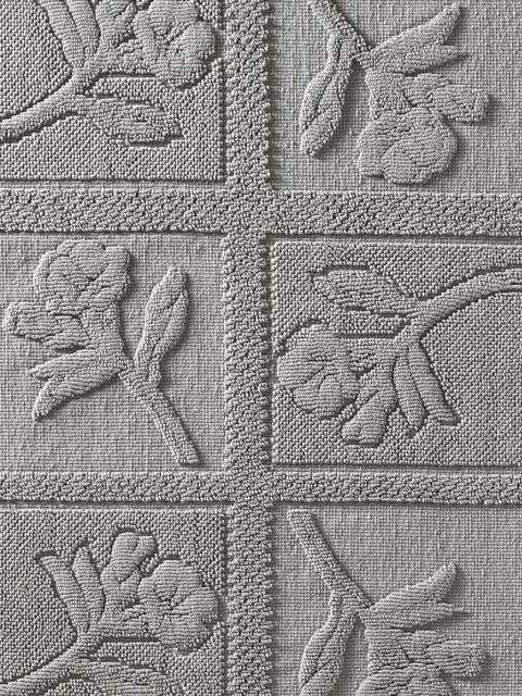Pereira da Cunha Tagesdecke aus 100% Baumwolle in Grau mit Jacquard-Webung und Fransen - Bild 1