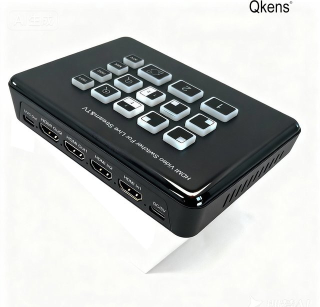 RULLZ HDMI Video-Mischer und -Umschalter mit 2 Kanälen in Schwarz für Live-Streaming und Broadcast mit PIP sowie MIC Line-In und Line-Out - Bild 1