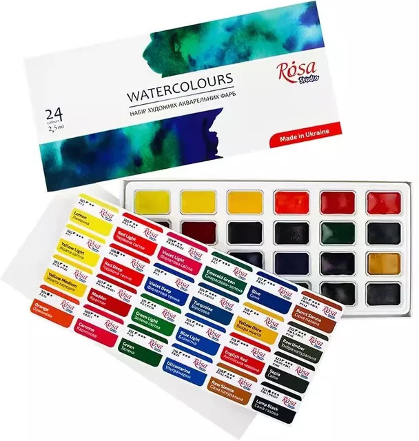Professionelles Aquarellfarben-Set in Rosa und Multicolour für Malerei und Kunstbedarf mit 16 oder 24 Farben - Bild 1