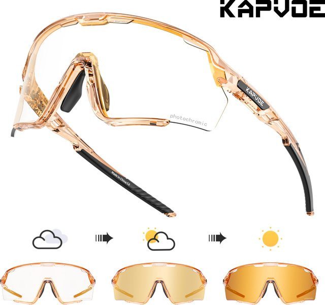 Kapvoe Sportsonnenbrille, Gold, Unisex, Vollrand, Kunststoff - Bild 1