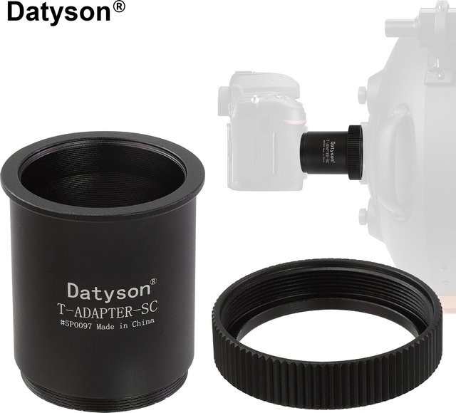Datyson SCT-zu-T2-Adapter in Schwarz – Teleskop-zu-Kamera-Konverter für Celestron SCT Teleskope für die Astrofotografie - Bild 1