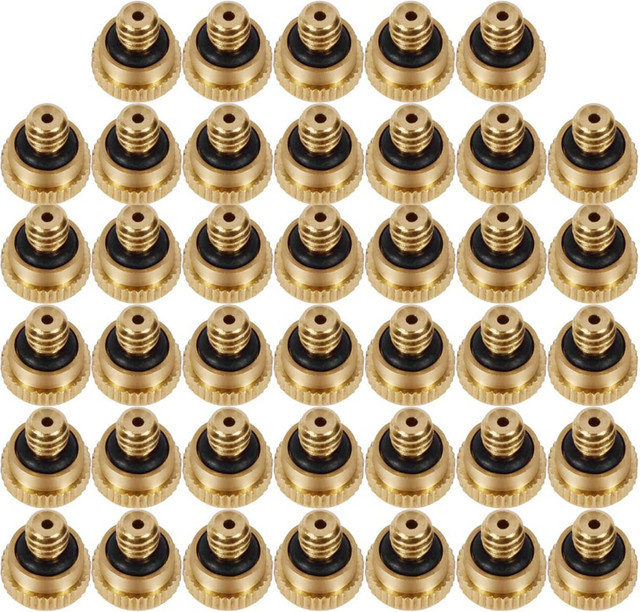 Messing-Nebeldüse für Wasserschlauch zur Niederdruck-Zerstäubung in Gold, 0,1 bis 0,8 mm Gewinde für Gewächshaus-Kühlsysteme im Freien - Bild 1