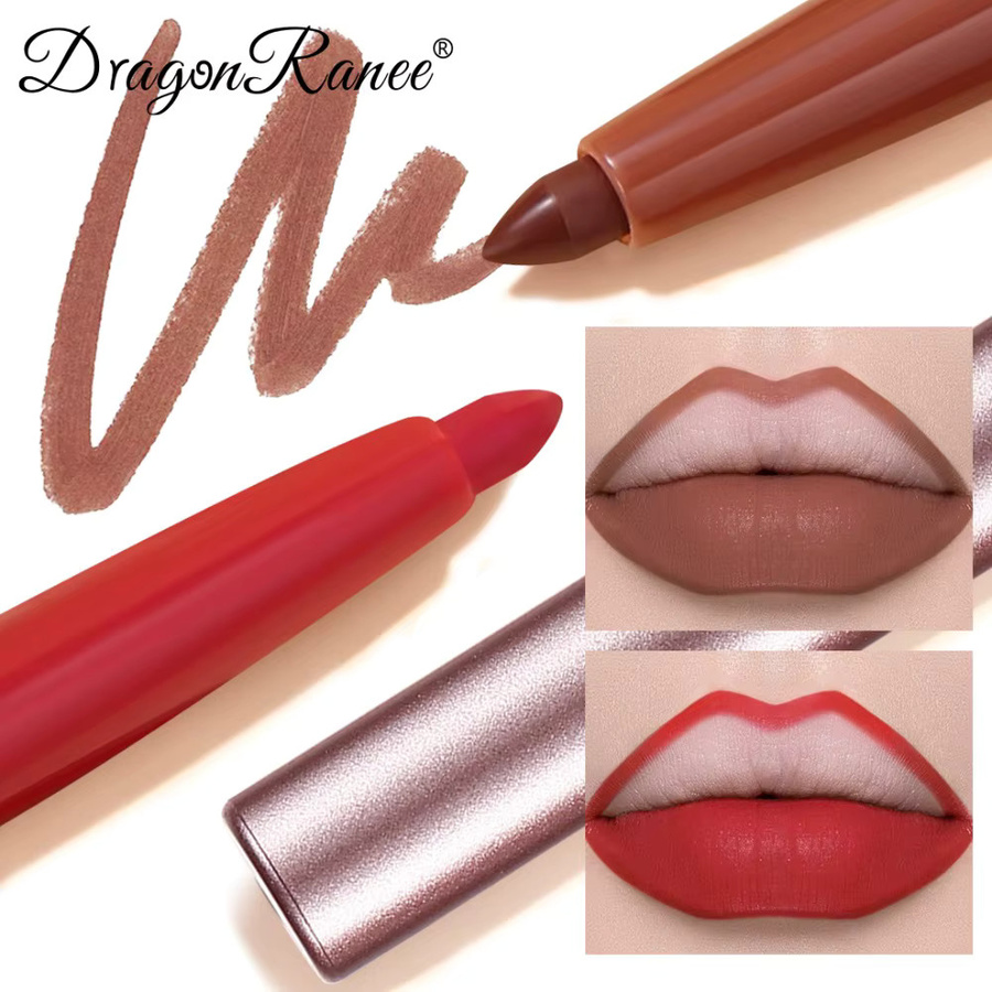 Lippenstift Lippenkonturenstift, Nude Bohnenpaste-Rot, Matt, Wasserfest - Bild 3