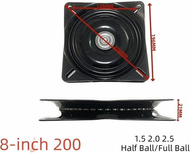 APlusVigor Drehbasis für Barhocker und Möbel aus Stahl in Schwarz, Durchmesser: 20 cm - Bild 1