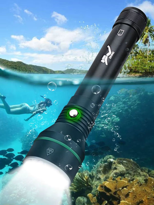 BORUiT S5 LED Unterwasser Taschenlampe mit 2000 Lumen, IPX8 Wasserdicht, Schwarz - Bild 6