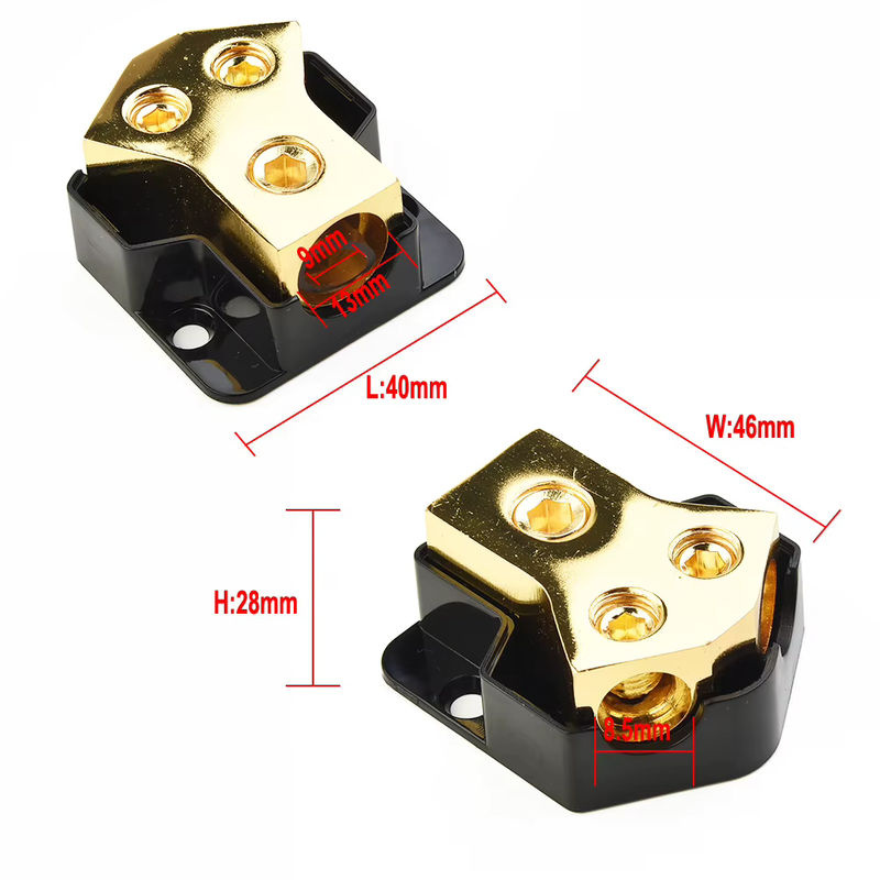 2-Wege-Stromverteilerblock Power/Ground Splitter für Car Audio Stereo Amp mit 0/2/4 Gauge Eingang und 2/4/8 Gauge Ausgang - Bild 3