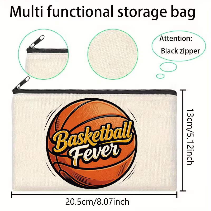 Kreative Basketball-Themen Leinwand Tasche für Kosmetik mit großer Kapazität und Tragbarkeit - Bild 2