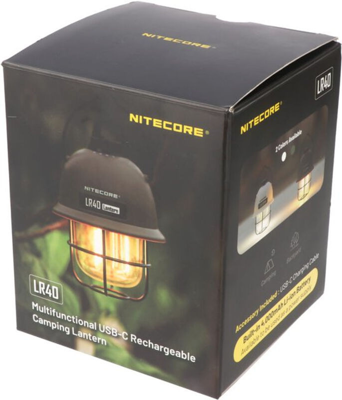 NiteCore LR40 LED Camping-Laterne akkubetrieben in Oliv mit 100lm und Retro-Style - Bild 2
