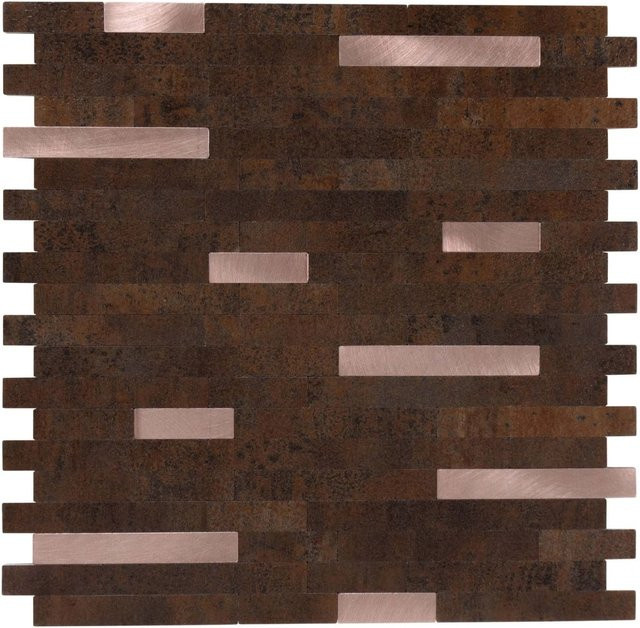 Dalsys Selbstklebende Fliesen in Stein- und Marmoroptik mit Rost- und Kupfer-Design, 1 m² (11 Stück) - Bild 1