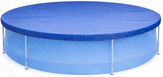 Happy People Poolabdeckung für Rundpools mit Stahlrahmen, Blau, Durchmesser: 450 cm - Bild 1