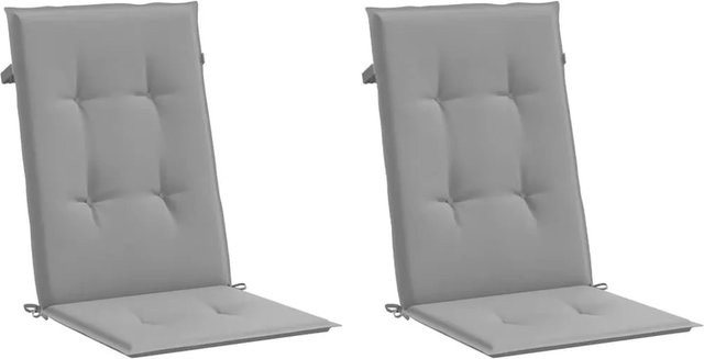 vidaXL Gartenstuhlauflagen für Hochlehner, 2er-Set, Grau, Polyester, B/T/H: 120 x 50 x 3 cm - Bild 1
