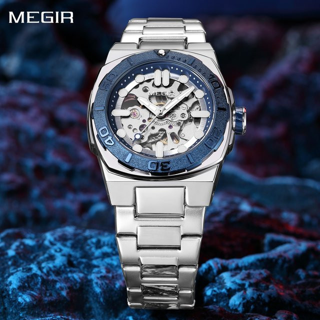 MEGIR Armbanduhr Automatik, Edelstahl, Herren - Bild 1