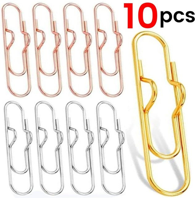 10 Stück Metall-Stifthalter-Clips in Gold für Büro, Schule und Tagebücher - Bild 1