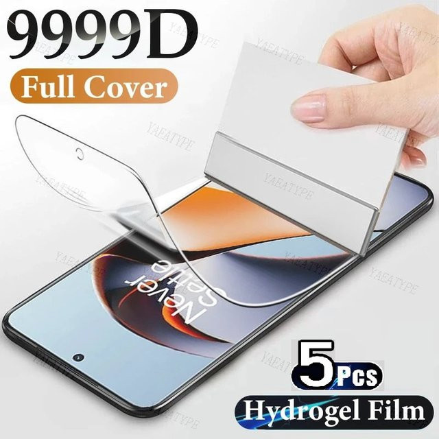 5 Stück Hydrogel Displayschutzfolien für OnePlus 11 10 Pro 9 Pro 8T Nord 2 transparent mit voller Abdeckung - Bild 1