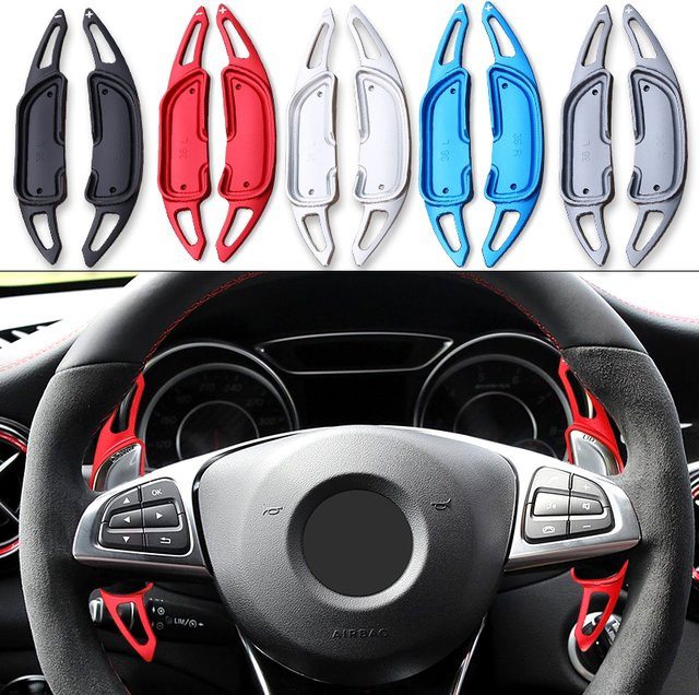 AULIGUS AMG Paddle Shift Lenkrad Schaltwippen aus Legierung für Mercedes-Benz A45 CLA45 GLA45 A35 C63 S63 W205 CLS63 E53 GLE53 - Bild 1