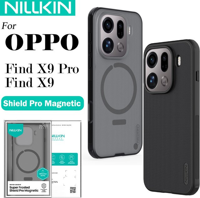Nillkin Super Frosted Shield Pro Magnetische Schutzhülle für OPPO Find X9 Pro und OPPO Find X9 in Schwarz und Transparent, Stoßfest und Anti-Fingerprint - Bild 1