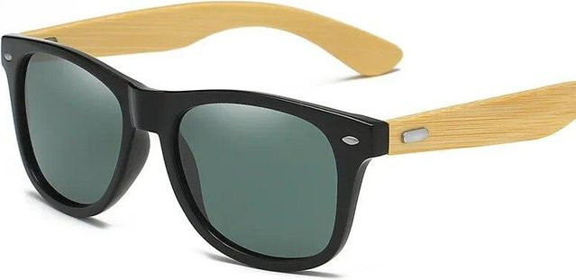 NATAWA Sportsonnenbrille, Holz, Vollrand, Square, Schwarz, Herren - Bild 1