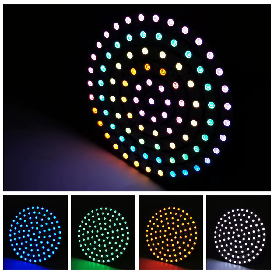 FUNZENXIN WS2812B LED-Ring Kit mit 17-Tasten-Musik-RF-Controller, individuell adressierbare RGB LEDs, rund, Multicolor, DC5V Modul - Bild 4