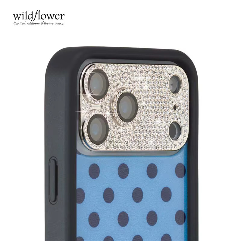 Wildflower Full Diamond Kameraschutzhülle für Apple iPhone 12 bis 17 Pro Max Plus Air in Pink mit Glitzer und Kameraschutzabdeckung - Bild 3