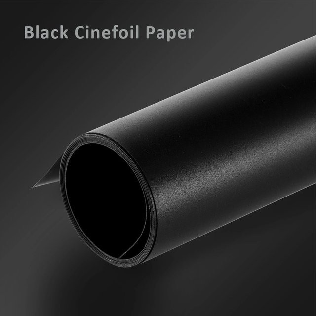 WNG Cinefoil Mattes Aluminiumfolienpapier für Film und Fotografie, Schwarz, B: 60 cm, H: 45 cm - Bild 1