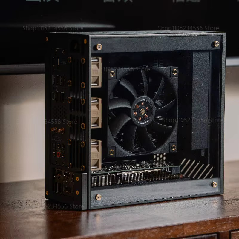 LP P6 ITX Mini PC Gehäuse aus Aluminium in Schwarz mit Unterstützung für CNC 4060 GPU und 1U Netzteil - Bild 2