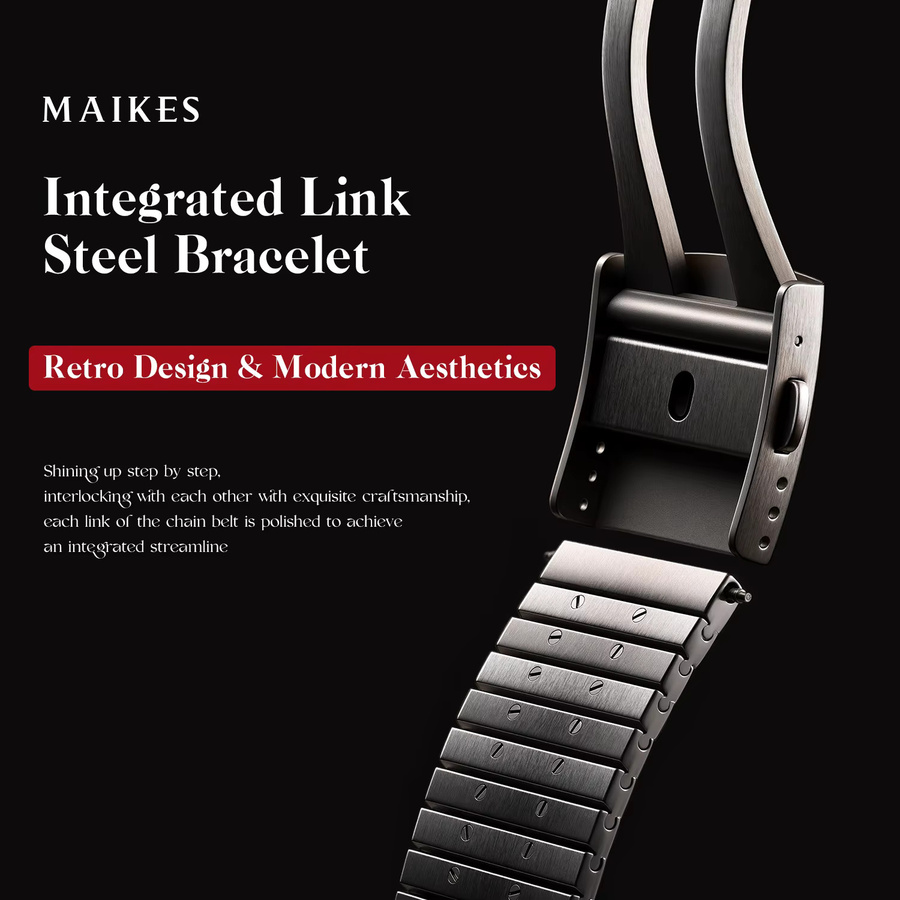 MAIKES Uhrenarmband, Edelstahl, Silber, Schnellverschluss - Bild 2