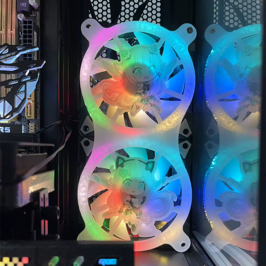 Cynzo Dekorative Lüfterabdeckung für 12cm PC-Gehäuse und CPU-Kühler, Multicolour - Bild 1