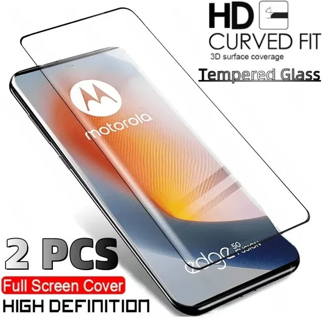 Motorola Schutzfolie aus gehärtetem Glas Ultra HD 9H, transparent, passend für Moto Edge 70 50 60 Fusion 40 30 Pro G77 G57 G17 G85 G84 G35 75 45 - Bild 1