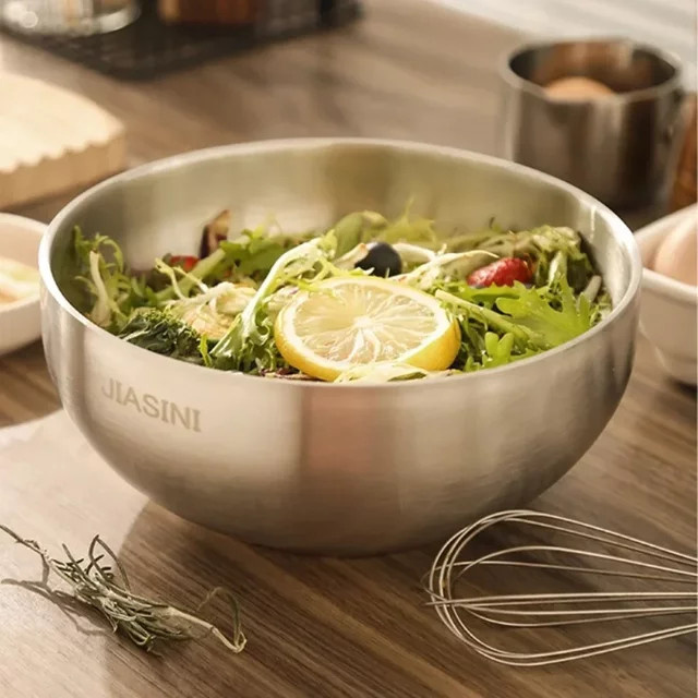 BAIJL Edelstahlschüssel mit Doppelisolierung in Silber als Salat-, Obst- und Suppenschüssel - Bild 1