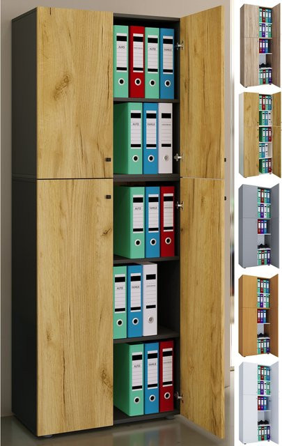 VCM Aktenschrank Lona mit Drehtüren aus Metall, H x B x T: 184 x 70 x 40 cm - Bild 1