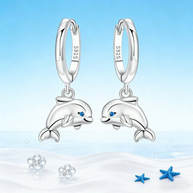 MISEFF Ohrringe 925 Sterling Silber, Meereslebewesen-Motive, Damen - Bild 1