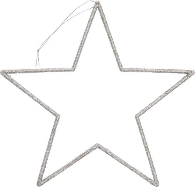 Rico Design Hänger Stern mit Glitter in Silber, B/T: 24,5 x 24,5 cm - Bild 1