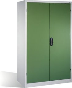 C+P Werkzeugschrank mit Drehtüren, 3 Böden und 3 Schubladen, Front Resedagrün, Korpus Lichtgrau, H x B x T: 195 x 120 x 60 cm - Bild 1